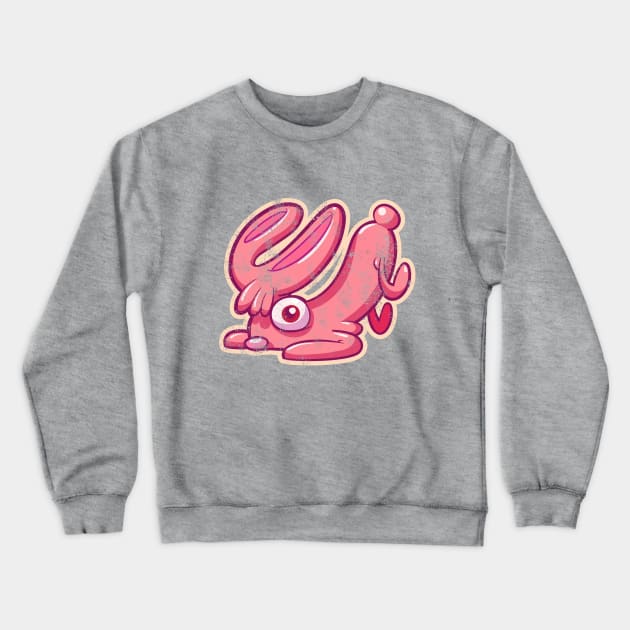 pink rabbit Crewneck Sweatshirt by MankySock